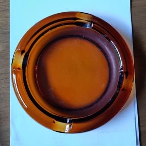 Vintage amber glass ashtray